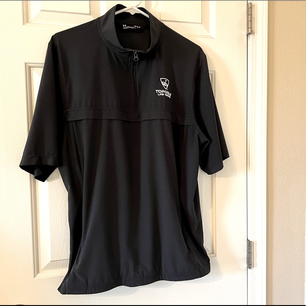 Topgolf Las Vegas Under Armour Mens Short Sleeve pullover quarter zip Black Med